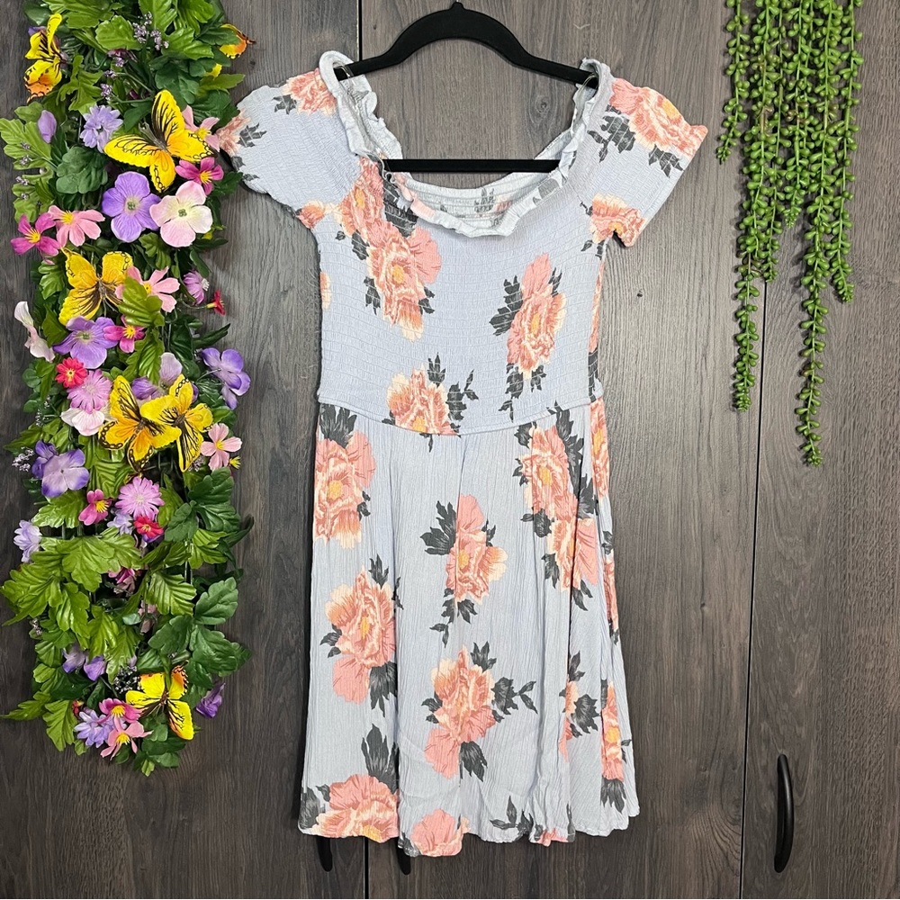 1💙2/$40💙L.A. Hearts Floral Printed Short Sleeve Mini Dress Size Small